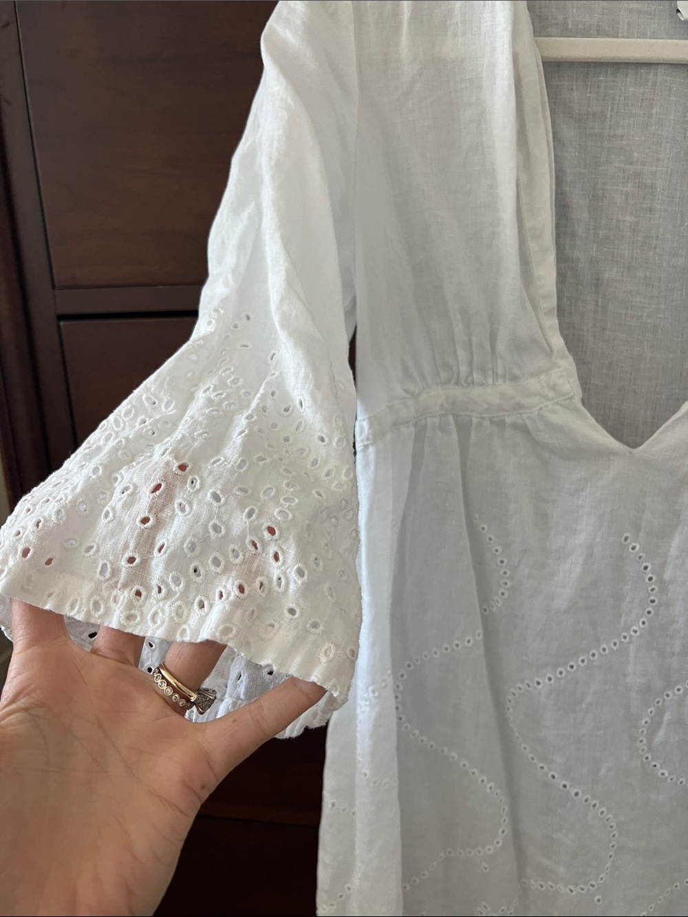 Diane von Furstenberg Soleil Swim White Linen Cover Up Dress - Picture 3 of 8